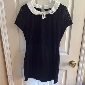 Black Lace Dress with White Collar riverdale dress m/l